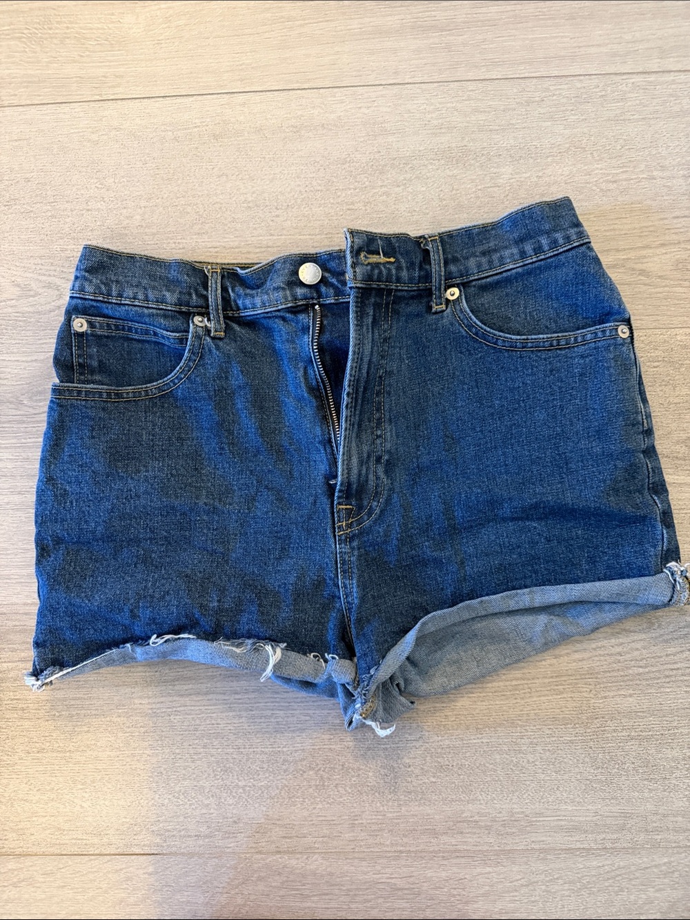 Everlane Dark Blue High-Rise Denim Shorts